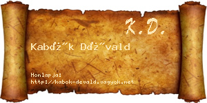 Kabók Dévald névjegykártya